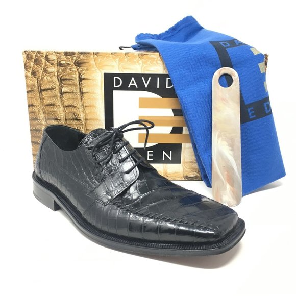 David Eden Oxfords Shoes Size 9 Black Crocodile